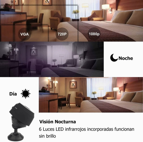 Imagem 3 de 7 de Mini Câmeras De Segurança Wifi 1080p Hd Sem Fio