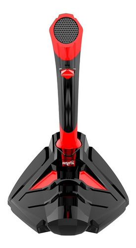 Imagen 2 de 2 de Microfono Gamer Nisuta Pc 3.5mm On/off Soporte Celular M200
