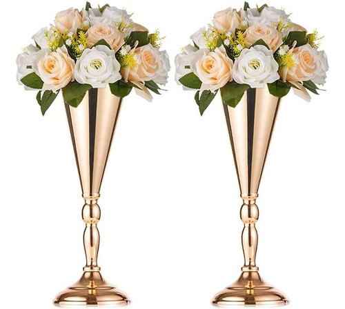 Set De 2 Jarrones De Flores De Metal