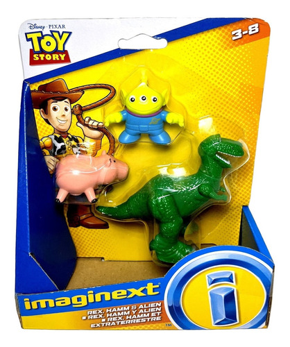 Mini Bonecos Rex Porquinho E Alien Toy Story Disney Original