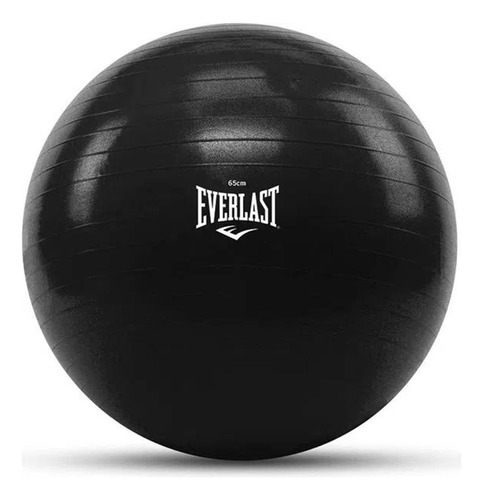 Pelota de pilates antiráfaga de 65 cm con bomba Everlast, color negro