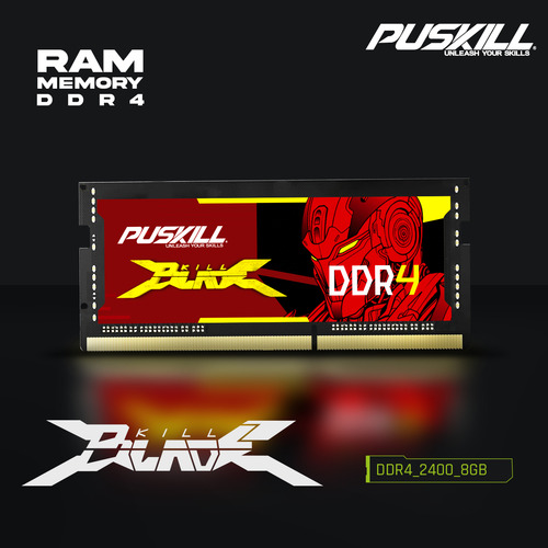 Memória Ram Gamer Notebook PUSKILL KILLBLADE 8gb Ddr4 2400mhz Cl17 1.2 Sodimm