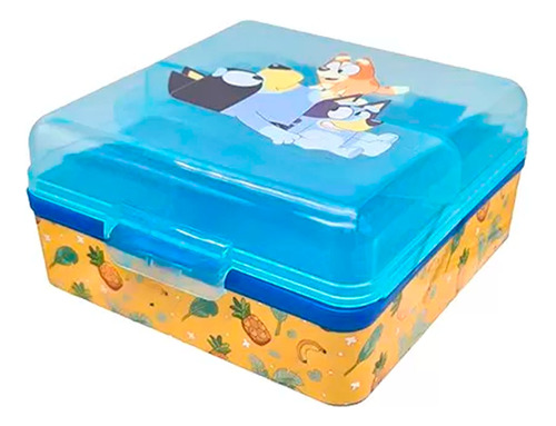 Taper Sandwichera Multicompartimento Cuadrado 3 En 1 Bluey