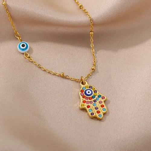Collar Mano De Fátima Mujer Regalo Aceros Inoxidable