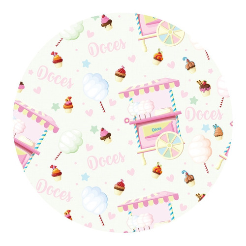 Papel De Parede Doces Cup Cake Para Quarto De Menina 57x270c