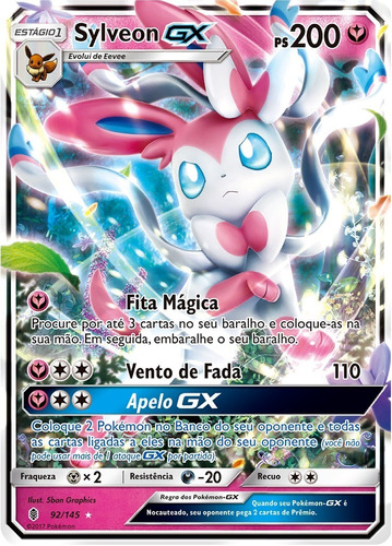 Cartas Pokemon Sylveon Gx 92/145 Portugues Gri