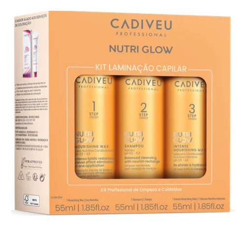 Cadiveu Nutri Glow Mini Kit Cera Nutritiva + Shampoo + Masc
