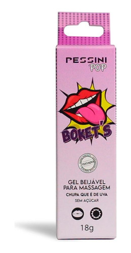 Bokets Gel Beijável De Uva Para Preliminares 18g Pessini