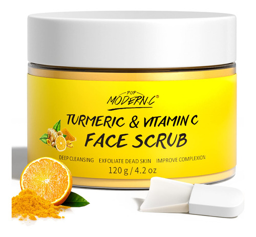 Vitamin C And Turmeric Face Scrub Cream Organics Microderma.