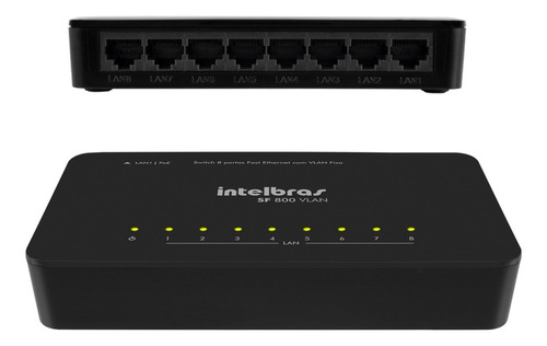 Switch 8 Portas Fast Ethernet Sf 800 Com Vlan Fixa Intelbras