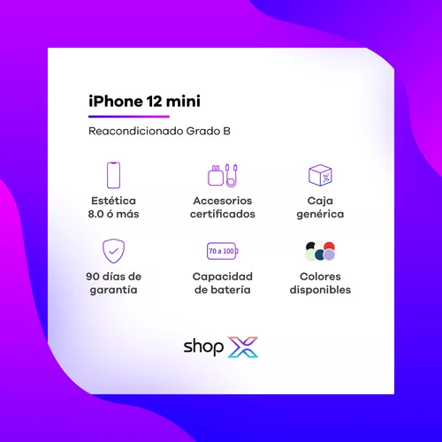 Apple iPhone 12 mini 128 Gb Blanco Reacondicionado Tipo A