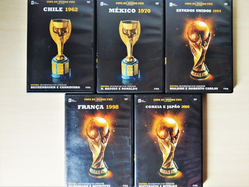 Kit Lote 5 Dvds Coleção Copa Do Mundo Fifa Ed Abril Original