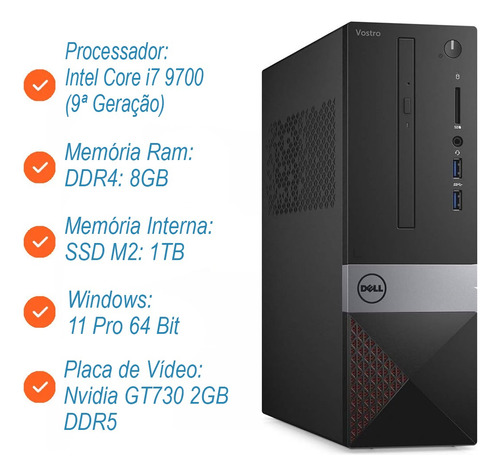 Cpu Dell Vostro 3470 Core I7 9700 4.7ghz 8 Gb 1tb Ssd