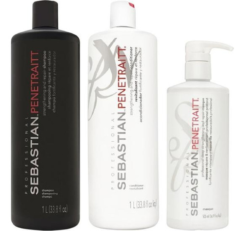 Kit Sebastian Penetraitt Shampoo 1l + Cond 1l + Másc 500ml