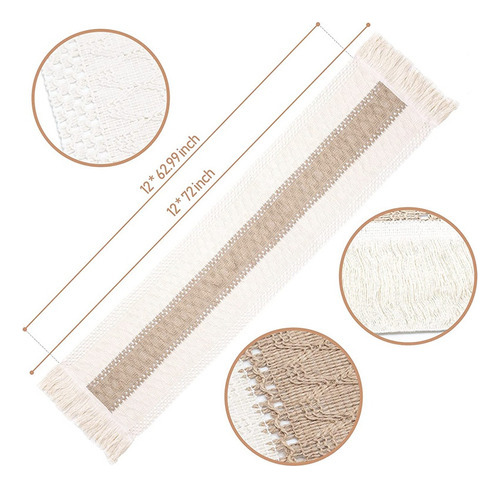 Camino De Mesa Boho Farmhouse, Borde Cosido A Crochet Fe