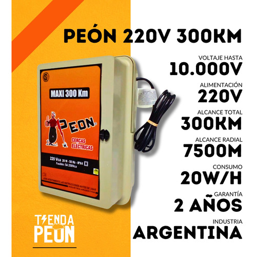 Boyero Eléctrico 10 Joules 220v 300km Peón Premium