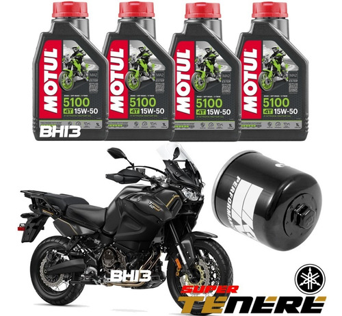 Kit Troca Óleo Motul 5100 15w50 Super Teneré 1200 Kn-204