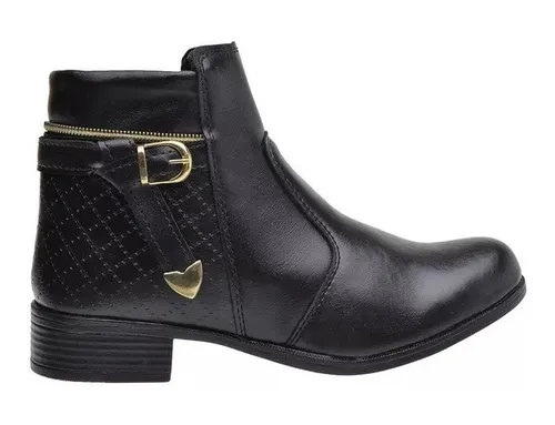 Bota Coturno Feminino Com Z per Cano Curto Salto Baixo Frete gr tis