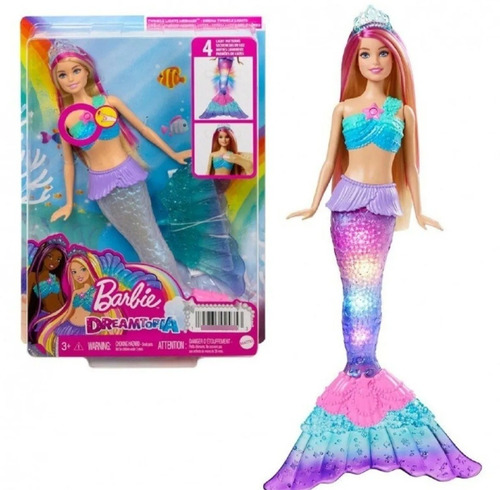 Barbie Sirena Brillante Con Luces Hermosas Sumérgela!  
