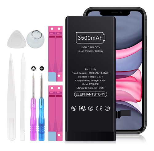 Elephantstory Kit De Repuesto De Batera Para iPhone 11, Bate