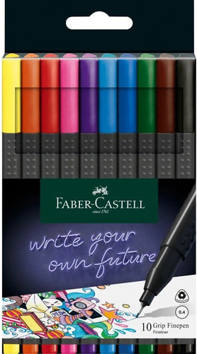 Microfibras Faber Castell Grip Finepen X 10 Colores 