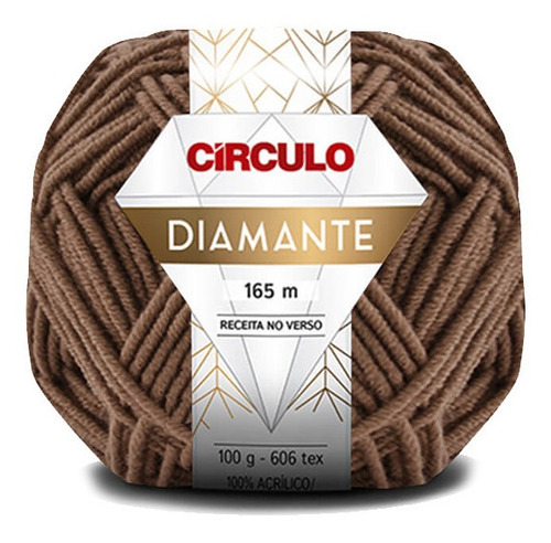 Lã Fio Diamante Círculo 100g 165m - Crochê / Tricô Inverno Cor 0854 - Chocolate