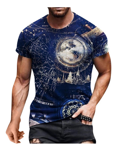 Camiseta De Verano Con Cuello Redondo Y Manga Corta Estampad