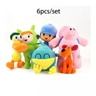 6 Peças Pocoyo Elly Pato Loula Fred Loula Muñeco Peluche Jug