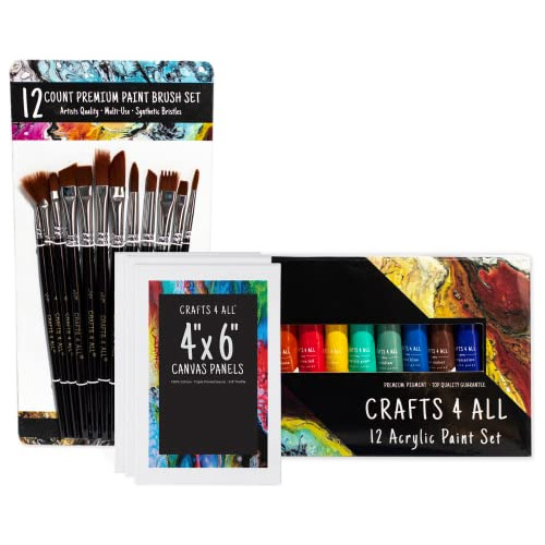 Crafts 4 All Acrylic Paint Set - Art Supplies Paints For Can