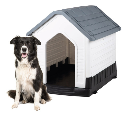 Casa Para Perro Raza Grande 76x62x76 Cm Termica Plastico Con Techo Y Piso Elevado Ideal Para Exteriores E Interiores Protección Uv Armable Y Facil De Lavar Resistente A La Humedad