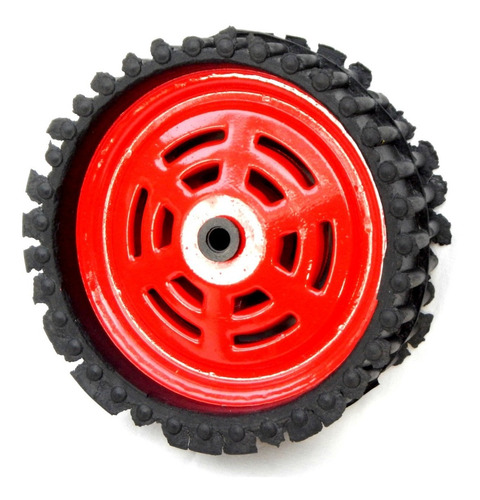 Imagen 6 de 6 de Rueda De Chapa Y Goma Para Karting Jeep Auto A Pedal Ruedas