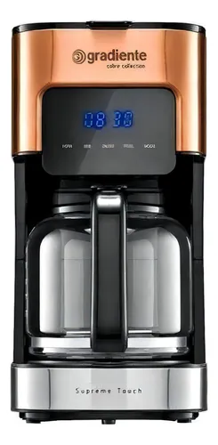 Cafeteira Digital Programável 800w Gradiente Supreme Touch Cobre 1.5l Prata E Cobre 220v