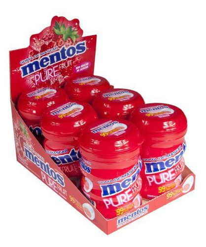 Mentos Pote Pure Fruit Morango Com 6 Unidades