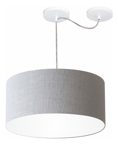 Lustre Cilíndrico Md-4151 50x25cm Cinza Bivolt