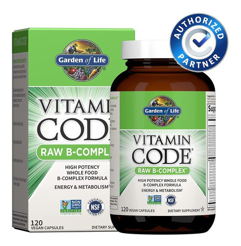 Suplemento em cápsula Garden of Life  Vitamin Code Raw Complexo B vitaminas Vitamin Code Raw Complexo B em caixa de 139g 60 un