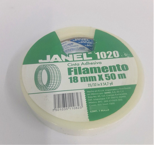 Rollo De Cinta Adhesiva Con Filamento Janel (1020) 18x50
