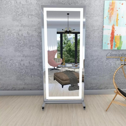 Espelho Grande Móvel P/ Quarto Pequeno Luz Led Corpo Inteiro