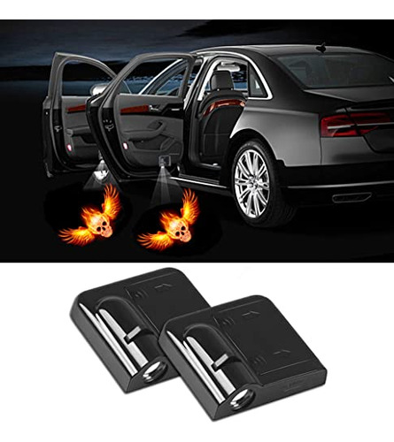 Newl 2 Pcs Led Car Door Bienvenido Luz Para Alas De Fuego Sk