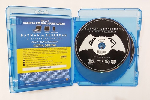 Blu-ray Batman Vs Superman A Origem Da Justiça 3d + Blu-ray