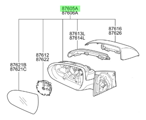 Espejo Exterior Original Hyundai Accent 2021 2023