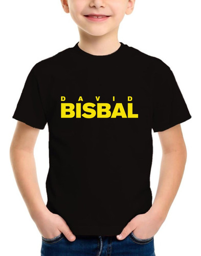 Remera Negra Niño Algodón Personalizada David Bisbal