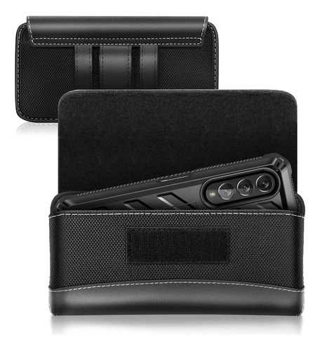 Funda Para Samsung Galaxy Z Fold 5/4/3 De Cuero Pu - Negro