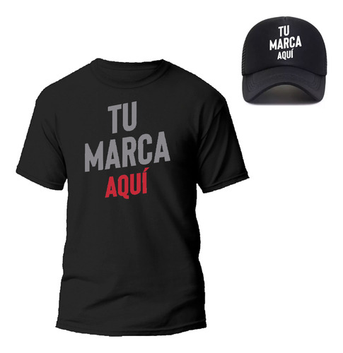 Combo Remera Personalizada + Gorra Premium Tu Marca Empresas