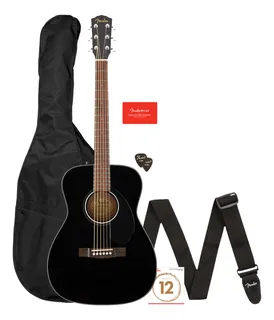 Paquete Fender Guitarra Acustica Cc-60s Concert V2 Negro Msi