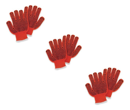 Pack X3 Guantes Guantes De Trabajo De Pvc Con Agarre Puntos