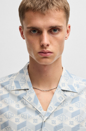 Camisa Para Hombre Hugo Corte Relaxed Fit De Algodón