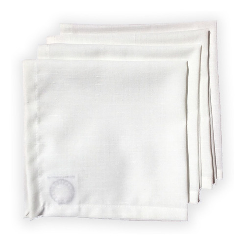 Juego De Servilletas De Tela Color Blanco Pack De 4 Unidades