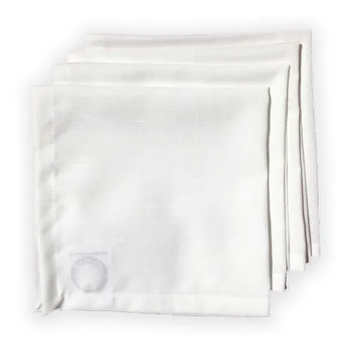 Juego De Servilletas De Tela Color Blanco Pack De 4 Unidades