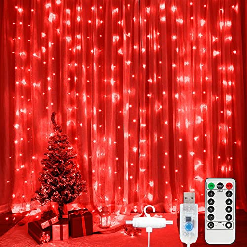 Cortina Led Navidad Sunnest, 300 Leds 9.8ft X 9.8ft,