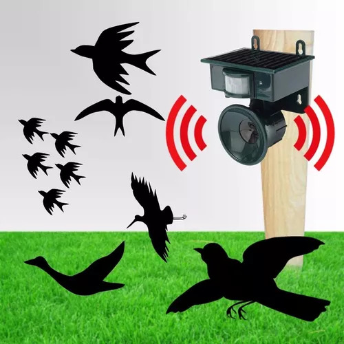 Sensor De Movimiento Solar Ultrasónico Repelente De Pájaros
